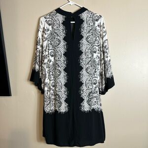 H &M us 8 med viscose dress 20 p2p 36” length key hole back preowned